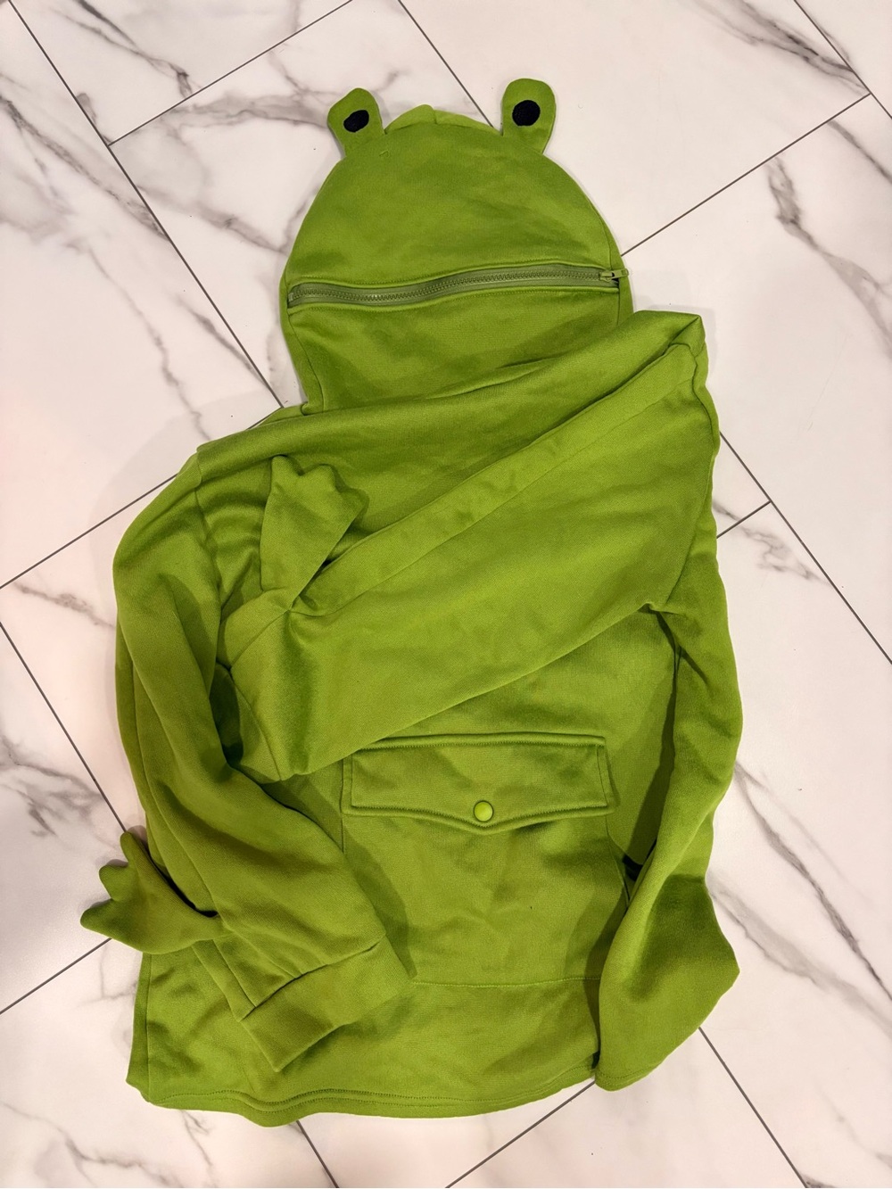 Green Frog Hoodie Pullover Sweatshirt 2XL